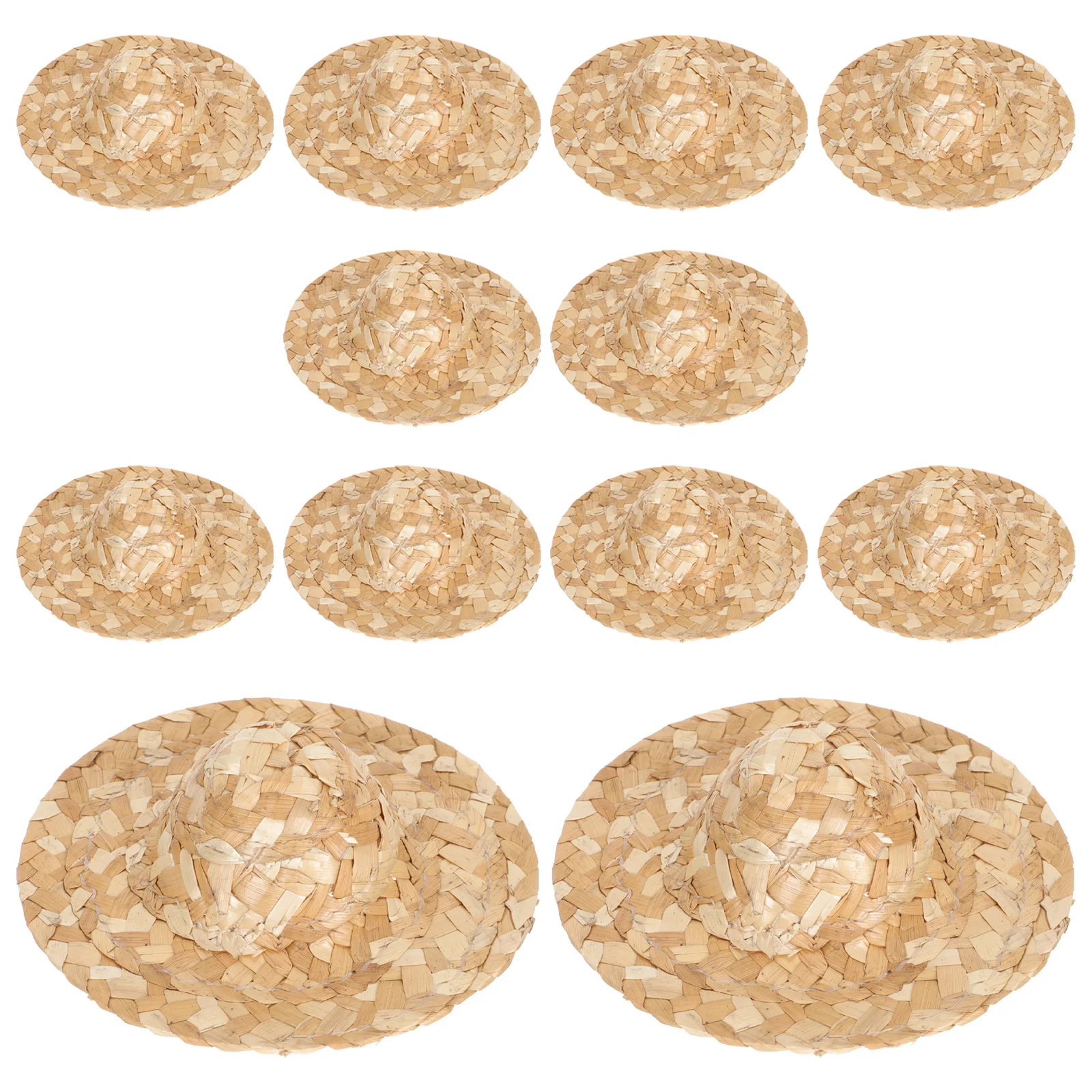 12 шт. мини-соломья сомбреро домашние крошечные шляпы для украшения бутылок