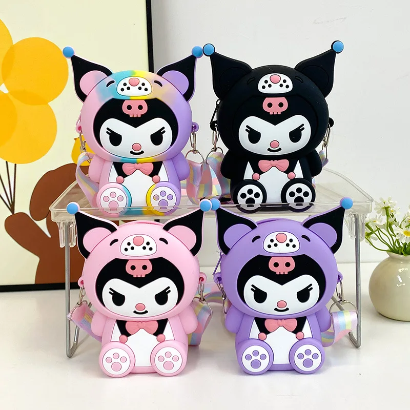 

New Sanrio Kuromi Cinnamoroll Melody Cartoon Silicone Coin Purse Cute Children's Outing Mini Storage Bag The Best Gift