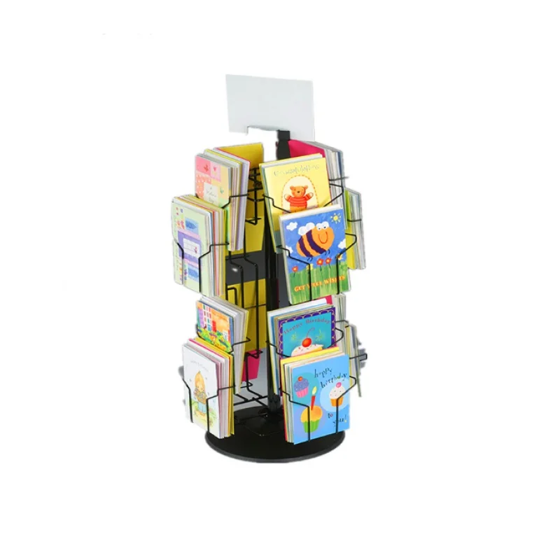 

customizd design Custom Metal Wire Brochure Display Rack Wholesale Greeting Card Stand Greeting Card Display for Retail Store