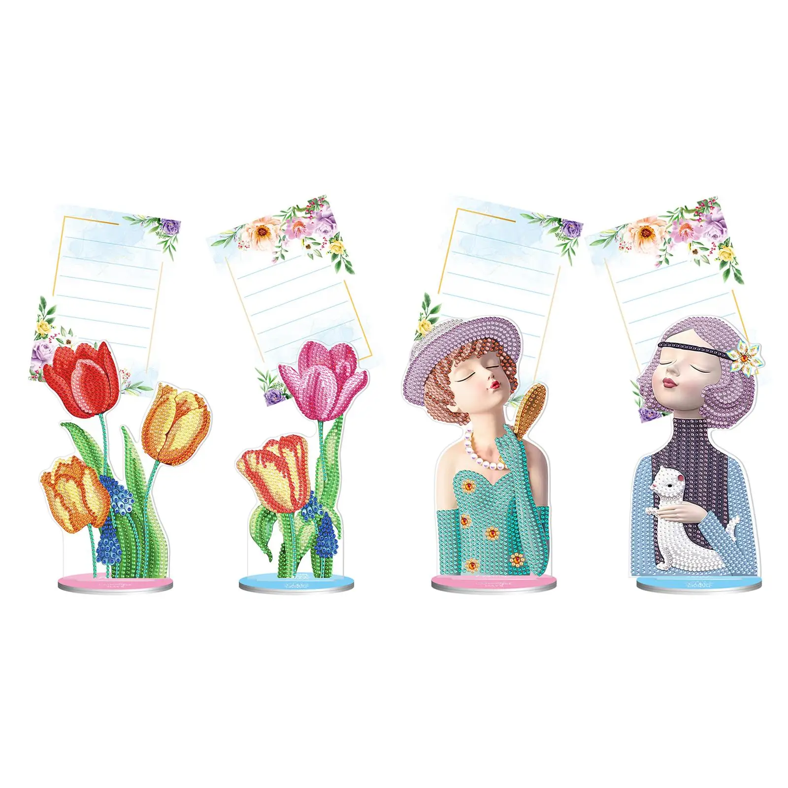 

2Pcs DIY Diamond Painting Memo Clip Photo Stand Note Clip Holder Full Drill