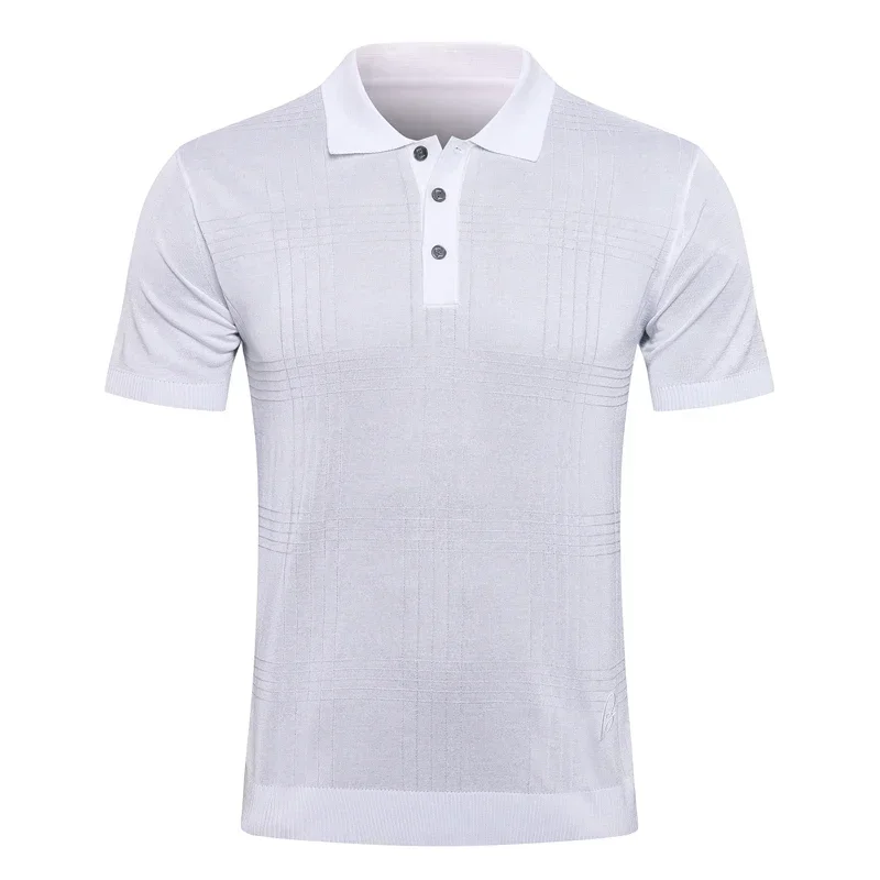 Летняя мужская шелковая рубашка с вышивкой большого размера