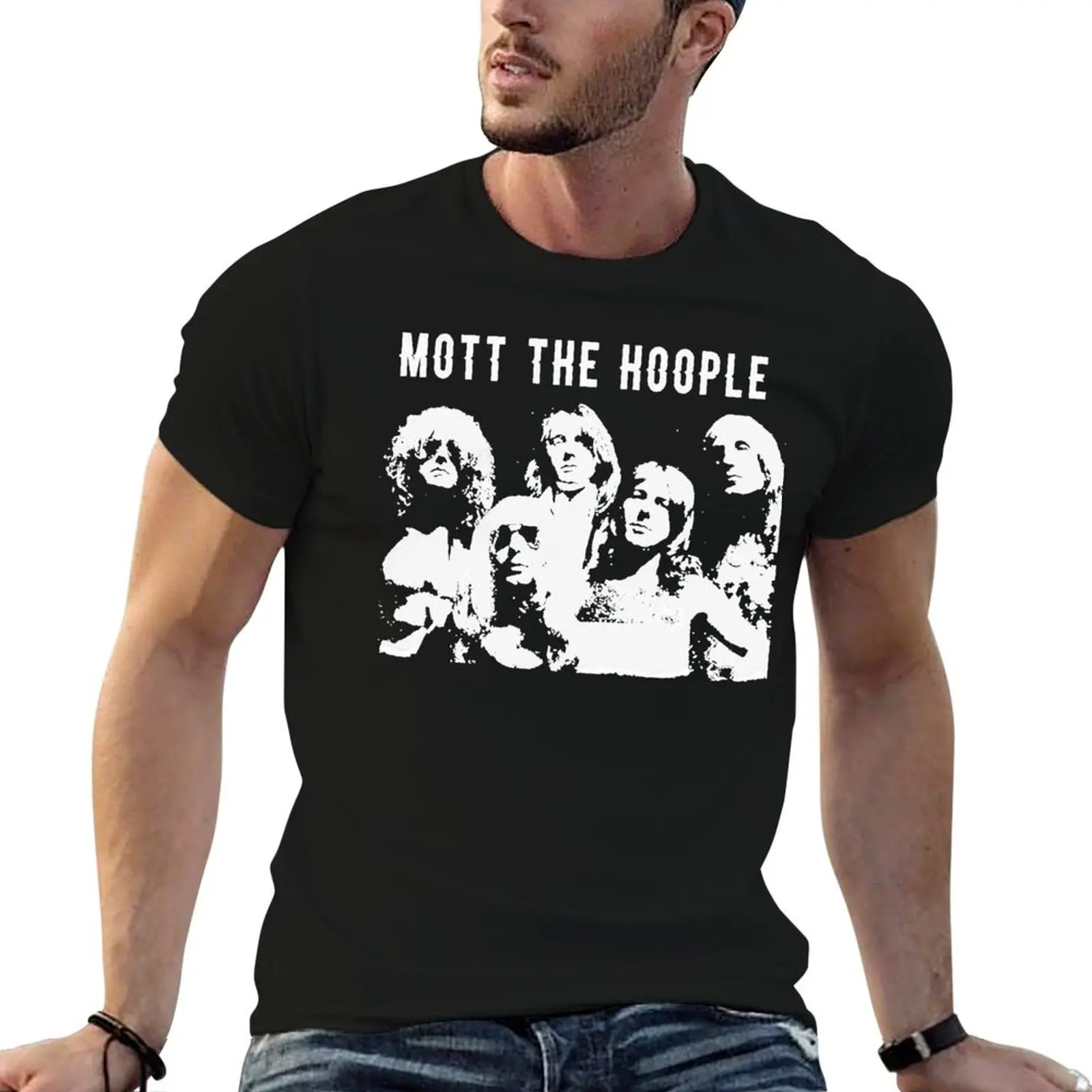 Футболка Mott the hoople большая футболка с рисунком милые топы аниме большие мужские