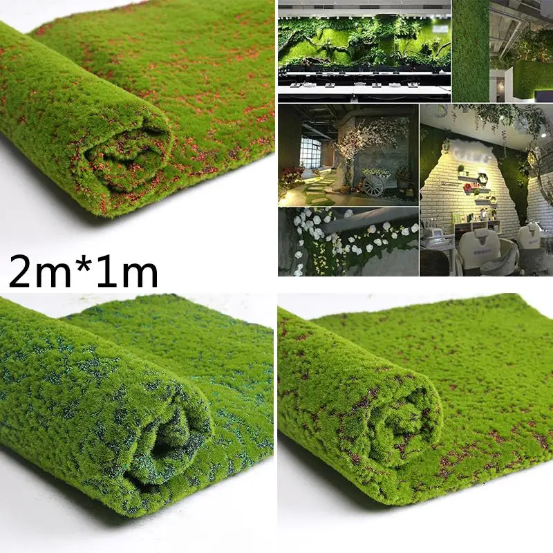 

1m*2m Artificial Moss 1-3CM Thicness Fake Green Plants Grass DIY For Decorating Home Bar KTV Wall Garden Decorations