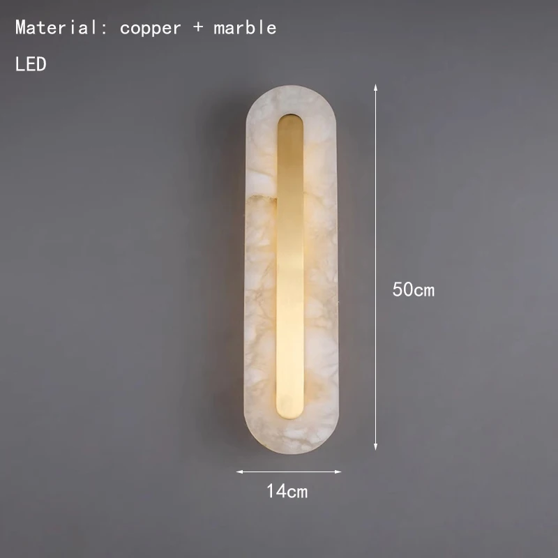 

LED настенный светильник из мрамора IWP золото/медь 50/60 см 3000К