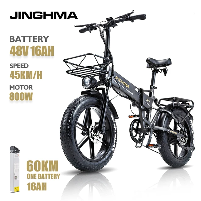

JINGHMA R7pro 800W 16Ah 48v ebikeBrushless Motor литиевая батарея 20 Inch Fat Tire Off Road Mountain Электрический велосипед для взрослых