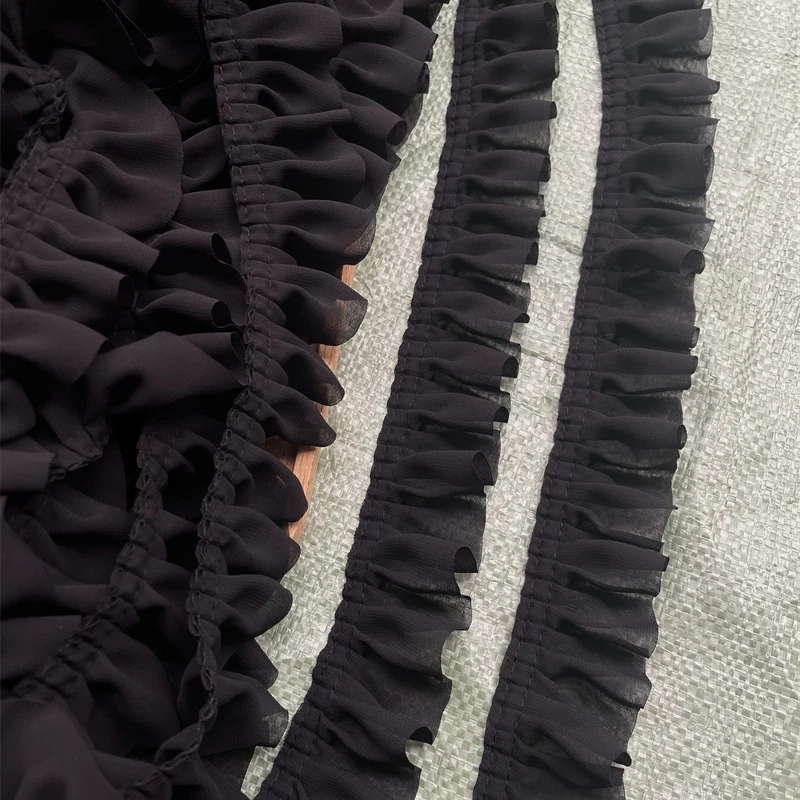 Двухслойная шифоновая ткань для рукоделия гофрированная лента оборка манжеты