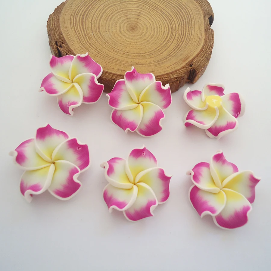 10pcs/lots 30mm Polymer Clay Bali Frangipani Plumeria Flower Charming Earrings Necklace Pendants Jewelry Making Diy Accessories - купить по