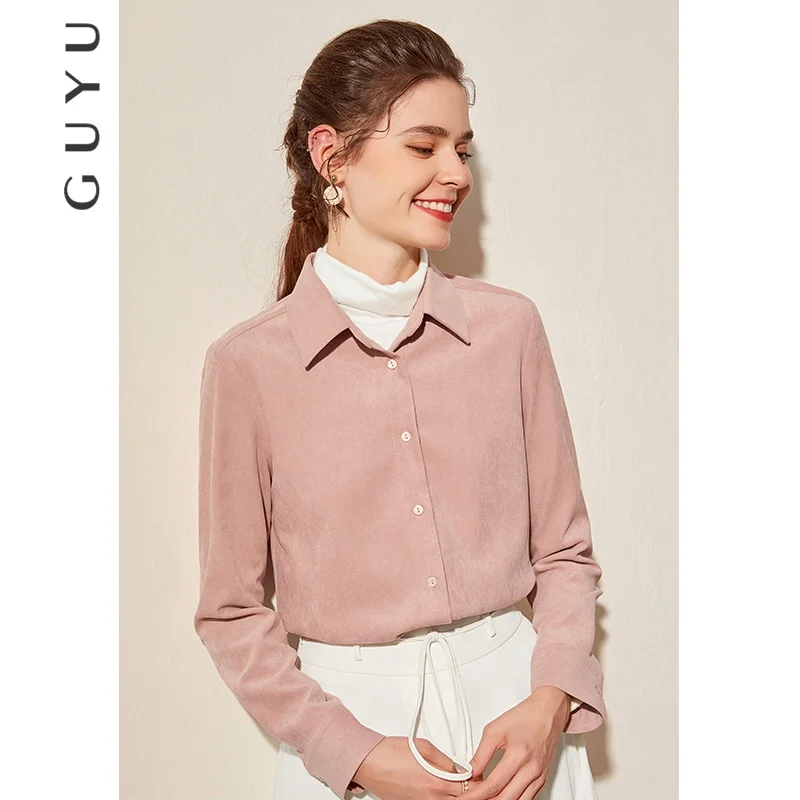 Утолщенные розовые рубашки женские с длинным рукавом 2024 осень и зима новая