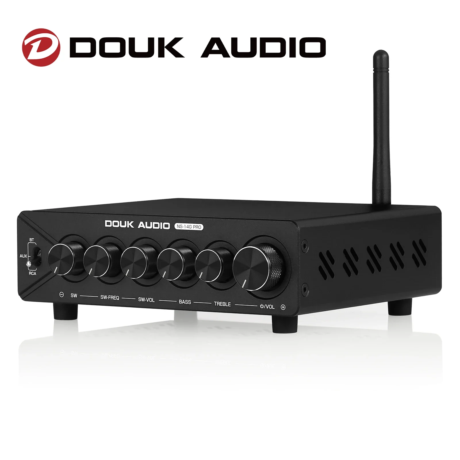 Douk Audio NS-14G-PRO HiFi 2.1 Channel Bluetooth TPA3255 Digital Amplifier Subwoofer Stereo Amp Power 300W