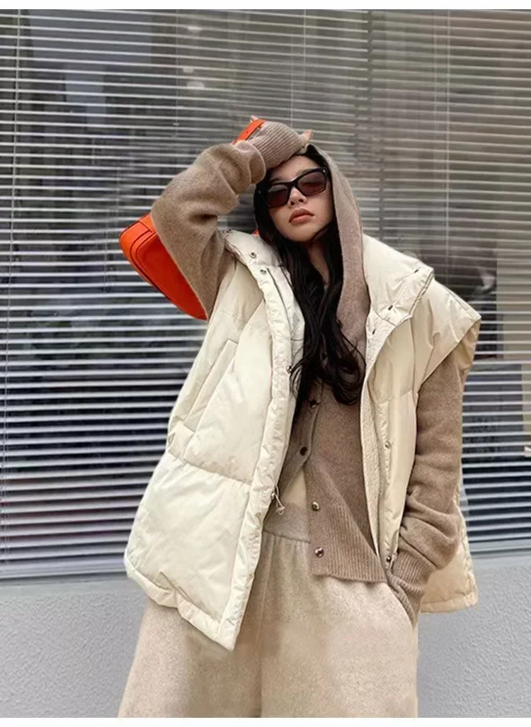 Женский пуховой жилет на молнии без рукавов в Корейском стиле из хлопка Офисная
