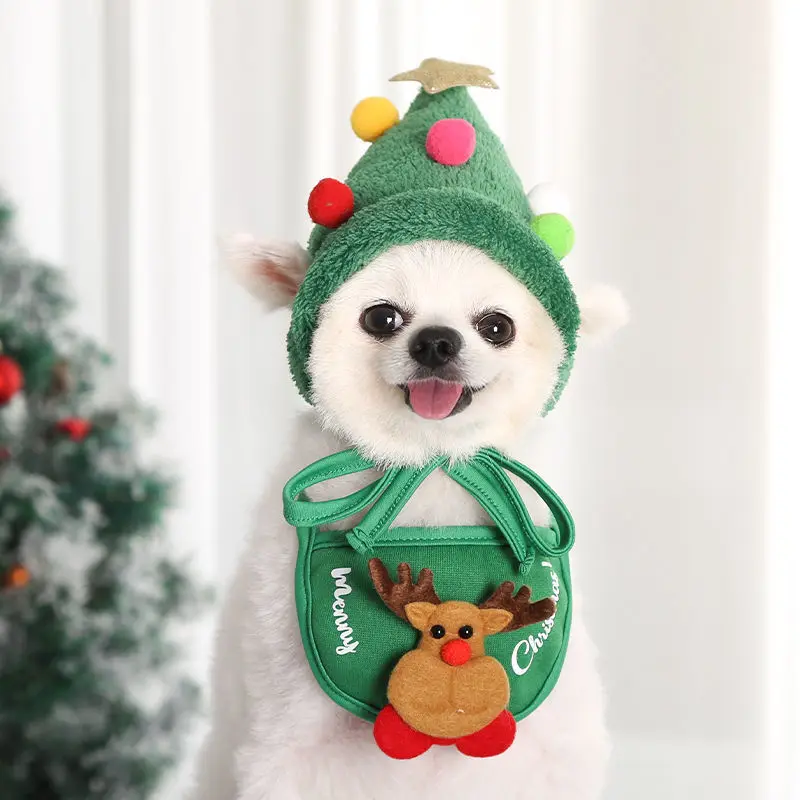 

Dog Christmas Costume Outfit Washable Scarf Christmas Bandana Scarf Triangle BibsFor Small Medium Large Dogs Cats Pets