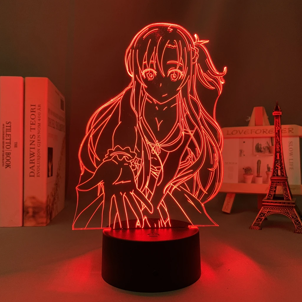 

3d Led Night Light Anime Sword Art Online Asuna for Bedroom Decor Nightlight Birthday Gift Table Lamp Manga SAO