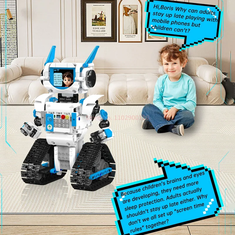 Интерактивный робот-конструктор AI Boris RC с голосовым диалогом, программируемая интеллектуальная игрушка, подарок для мальчиков (art.: 3920d84deef3b) - 3920d84deef3b