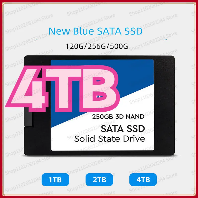 

Новый Синий SSD 4 ТБ 2 ТБ 1 ТБ Внутренний твердотельный диск 500 ГБ 1 ТБ 2 ТБ 3D NAND SATA3 2,5 дюйма SSD для ноутбука, ПК