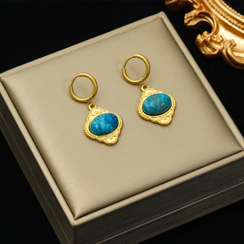 EILIECK 316L Stainless Steel Heart Stone Crystal Pearl Earrings For Women Girl Fashion New Waterproof Ear Jewelry Gift Party