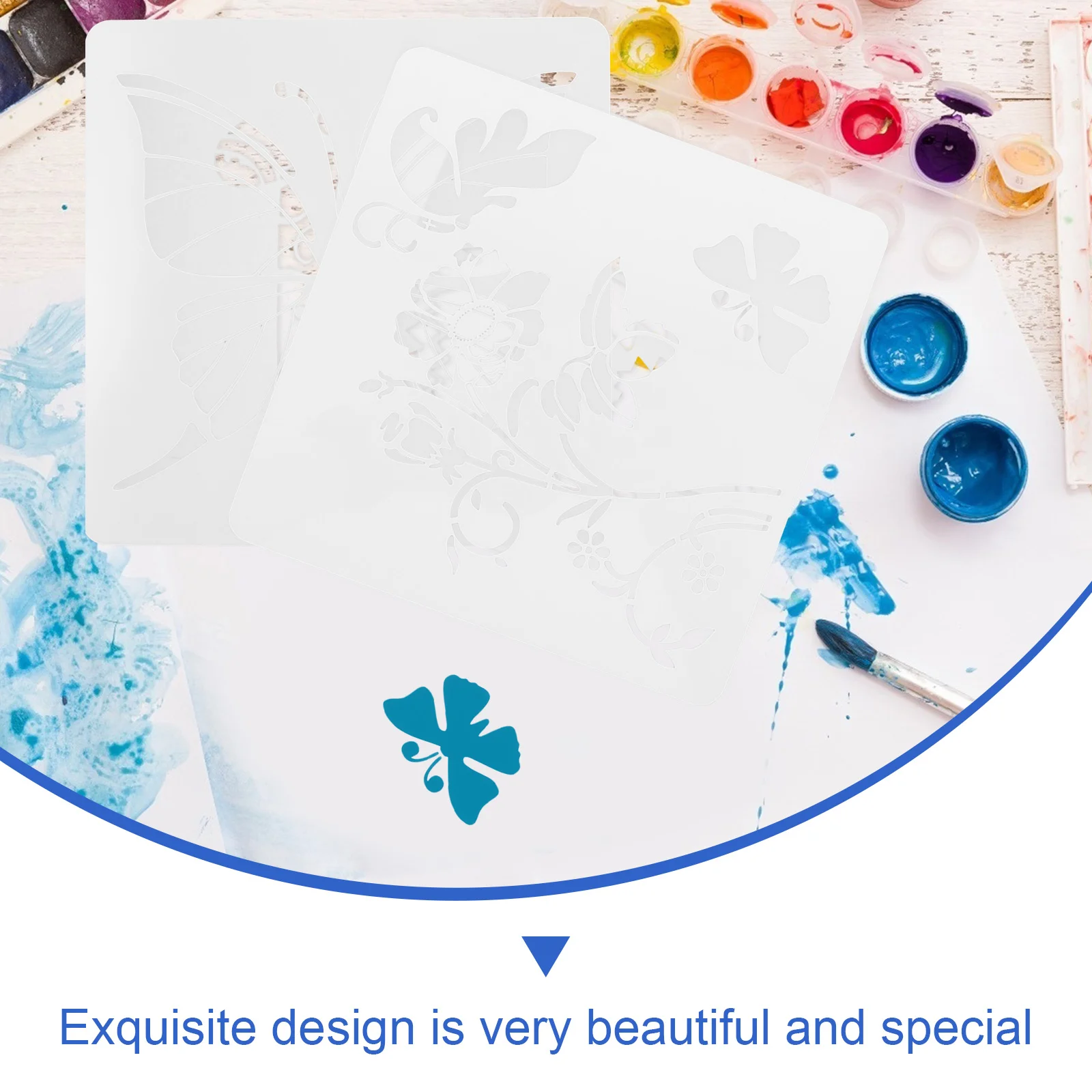 Декоративные настенные трафареты для рисования шаблон бабочки белый домашнее