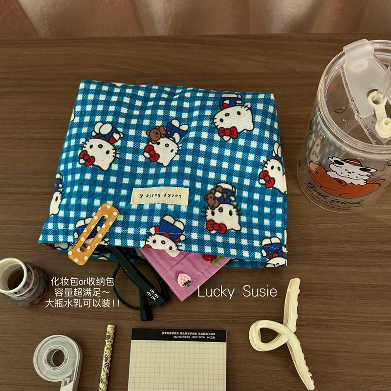 Косметичка Hello Kitty Sanrio кавайная мультяшная уличная Студенческая сумка на молнии с