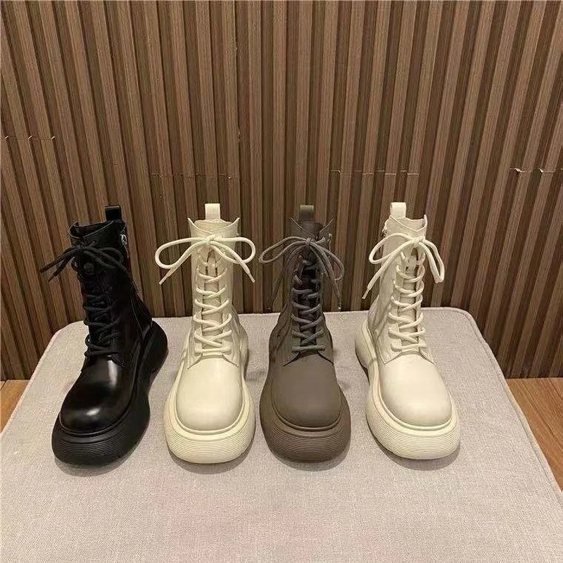 

Martin Boots Women's Spring Autumn 2021 New Boots Thick-soled Women's Boots Single Boots Short Tube British Style Women Shoes