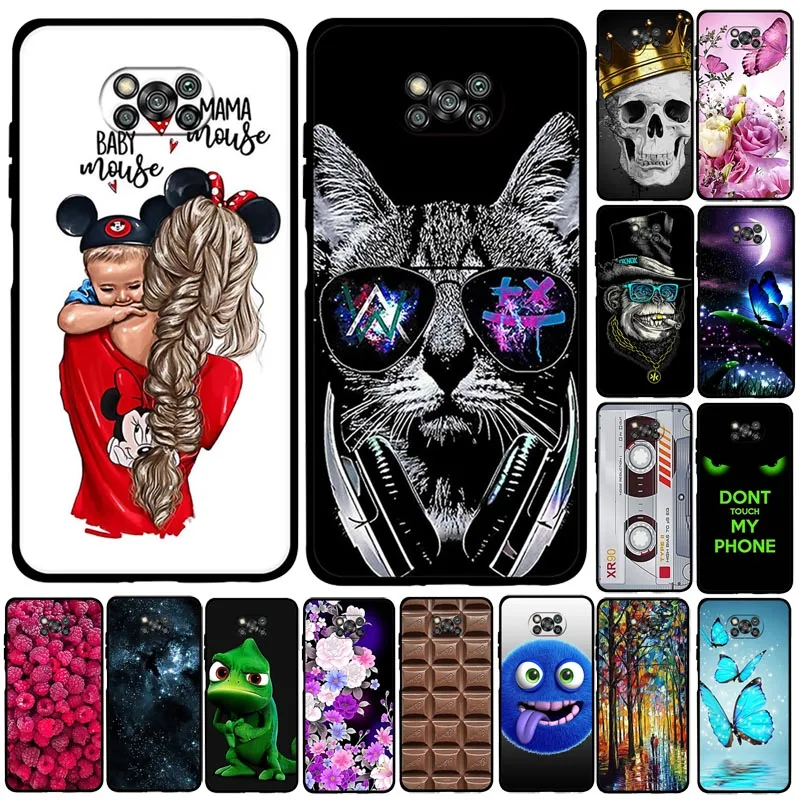 

For Xiaomi Poco X3 Pro Case Silicone Soft Cat Phone Cover for Poco X3 NFC Case TPU Black Funda for Poco X 3 NFC PocoX3 Pro