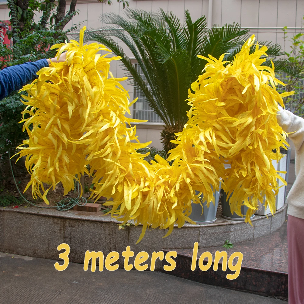 

2/3M Super Long Rooster Chicken Feathers Boa Natural Cock Feather Tail Trims Shawl for Clothing Cosplay Sewing Accessory