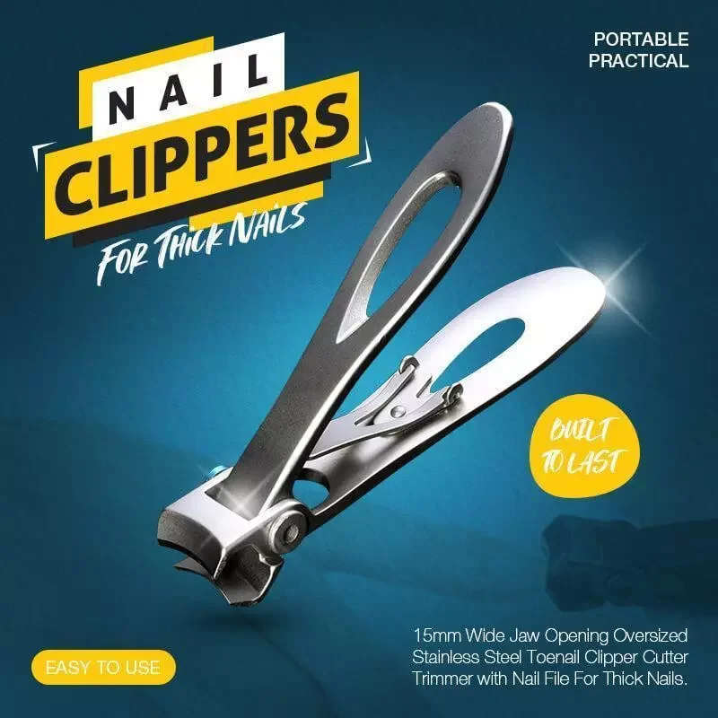 

1PCS Nail Clippers For Thick Nails Black/Silver Stainless Steel Professional Nail Clipper Cutter High Quality Manicure Trimmer