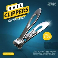 1pcs nail clippers for thick nails blacksilver stainless steel professional nail clipper cutter high quality manicure trimmer