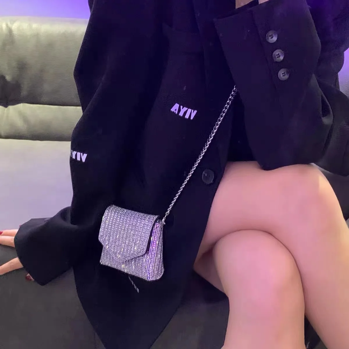 

Новая стильная блестящая квадратная сумка Стразы, Сумка через плечо Стразы, сумка-мессенджер через плечо для женщин, модная трендовая сумка