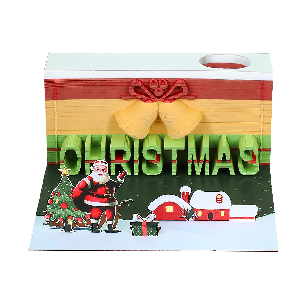 

Mini Notepad 3D Omos Calendar 3D Memo Pad Christmas Bells Note Block Christmas Gifts Ideas Party Favors Diy Christmas Ornaments