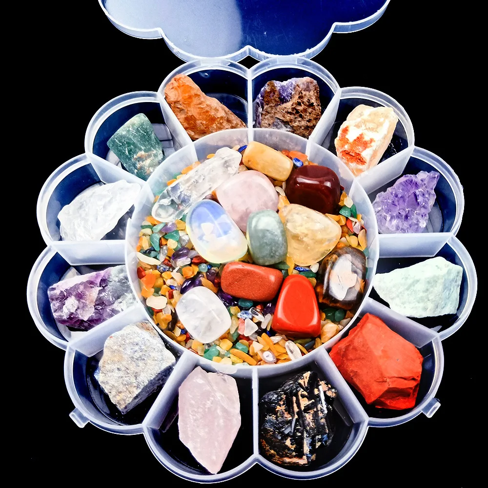 

Natural Crystal Agate Jade Rough Polished Stone Set DIY Colorful Irregular Ore Ornaments Decoration Accessories