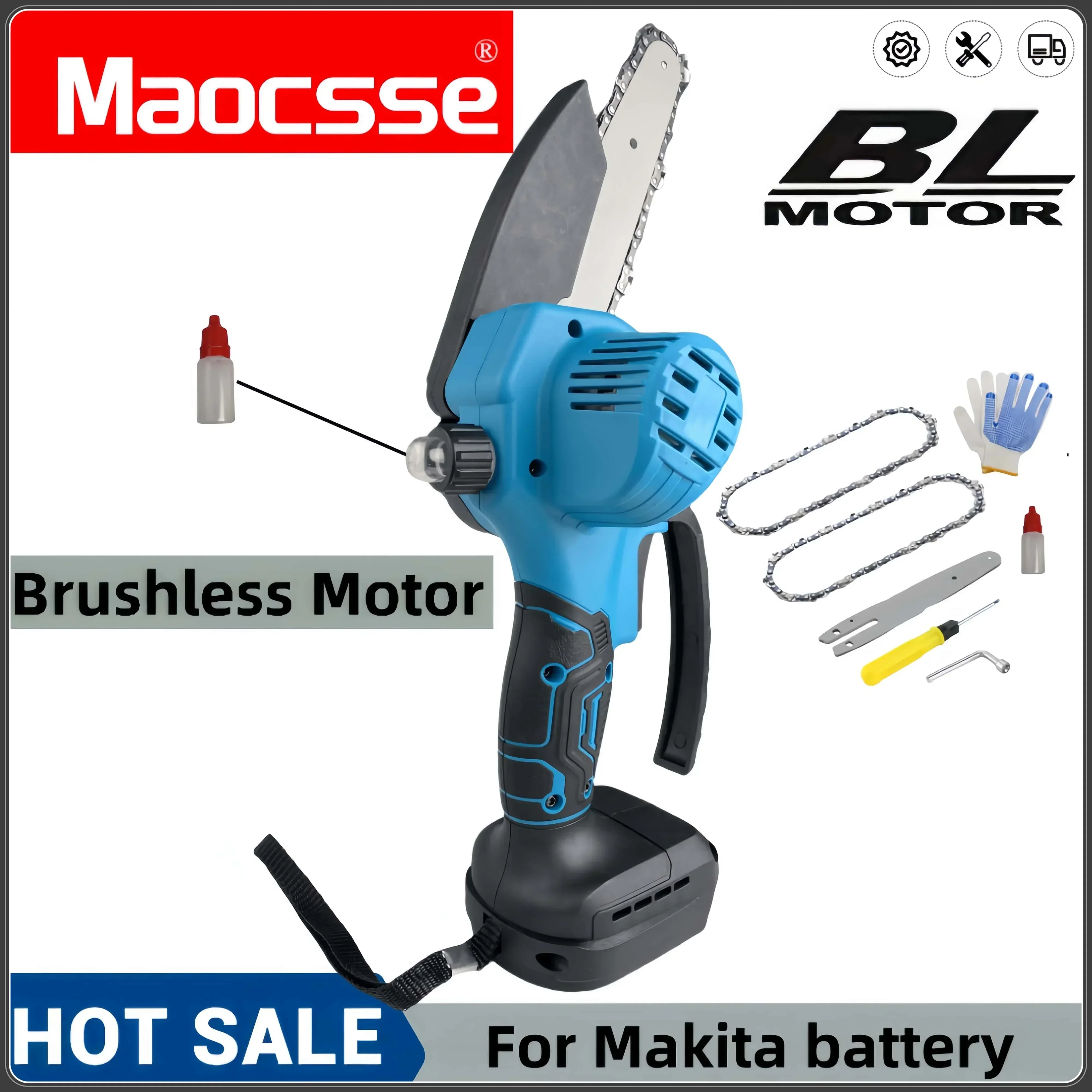 Беспроводная бесщеточная цепная пила Makita 18 В