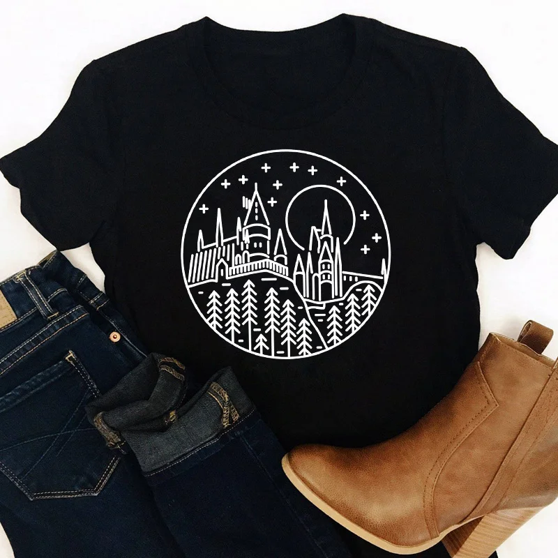 

fantasy castle t-shirt, women's style travel t-shirt, t-shirt