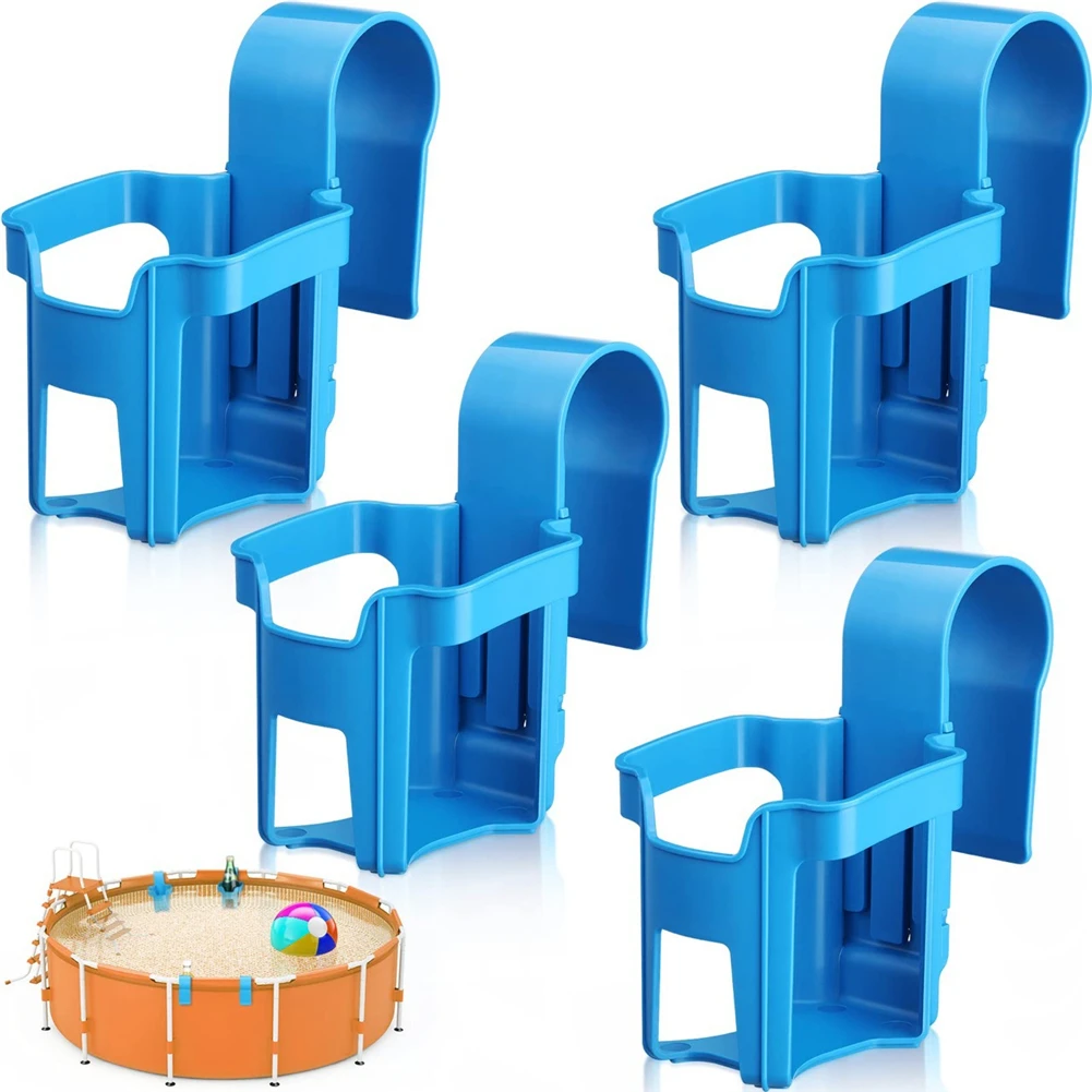 

Plastic Water Cup Hanging Holder Poolside Cup Holder No Spills Beer Rack for Above Ground Pools Beverage Drinks Storage Shelf