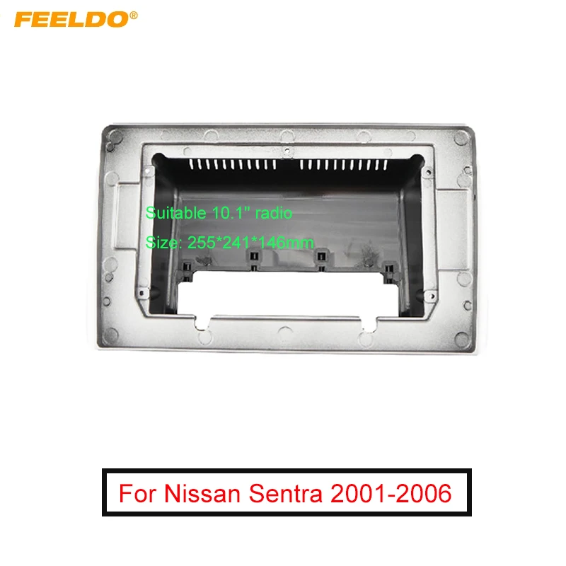 

FEELDO Car Audio 10.1" Big Screen DVD Fascia Frame Adapter For Nissan Sentra 01-06 2Din Dash Installation Panel Frame Kit