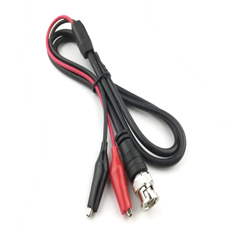 Купи 1M BNC Q9 Male Plug To Dual Alligator Clip Oscilloscope Test Probe Lead Cable wire harness за 168 рублей в магазине AliExpress