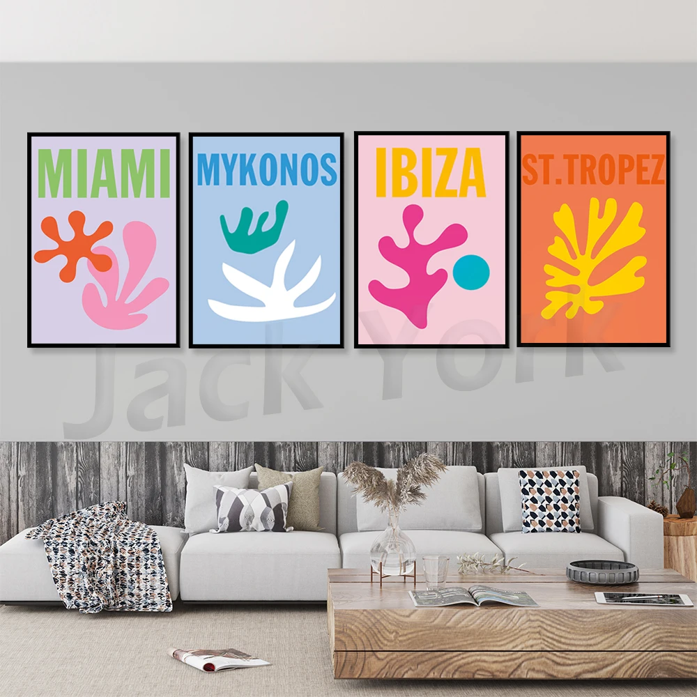 

Travel Prints, Ibiza Poster, Miami Wall Art, Mykonos Print, St Tropez Poster