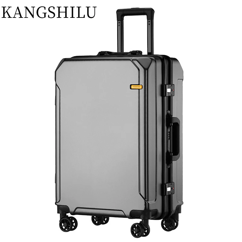 New Aluminum Frame Suitcase Travel Luggage Portable 20-inch Universal Wheel Password Box Free of Freight Trip Cabin