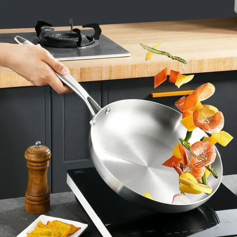 

Stick Five-layer Non Steel Stainless Wok Pan Pans Pancake Frying Non Pan Pot Pan 304 Steel Egg Cooking Stick Steak Pan