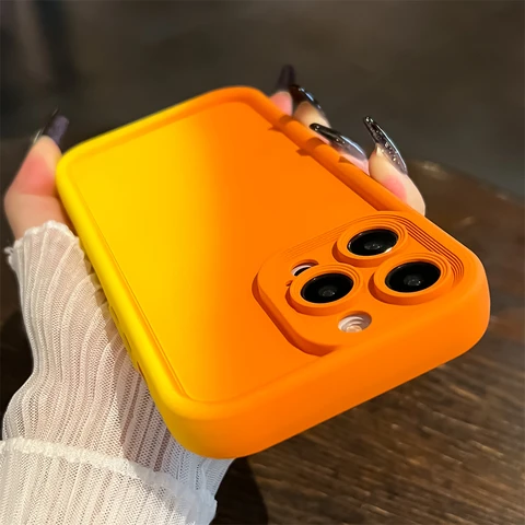 Защита камеры, противоударный чехол-бампер для телефона для iPhone 17 16 15 Pro Max 14 13 Pro 16 Plus, модный градиентный цветной мягкий чехол