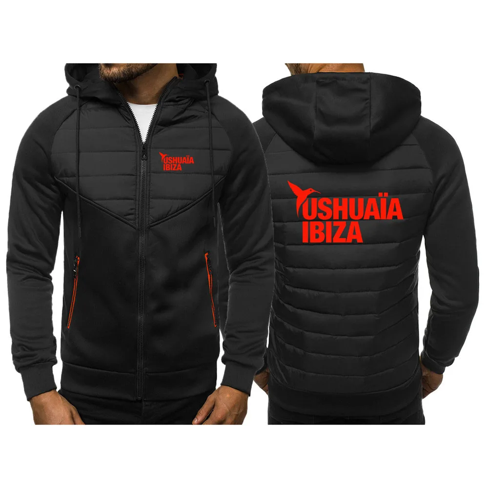 Фото Мужская стильная толстовка-кардиган с логотипом Ushuaia Ibiza, весна-осень 2026, с принтом, удобная, в стиле пэчворк №1