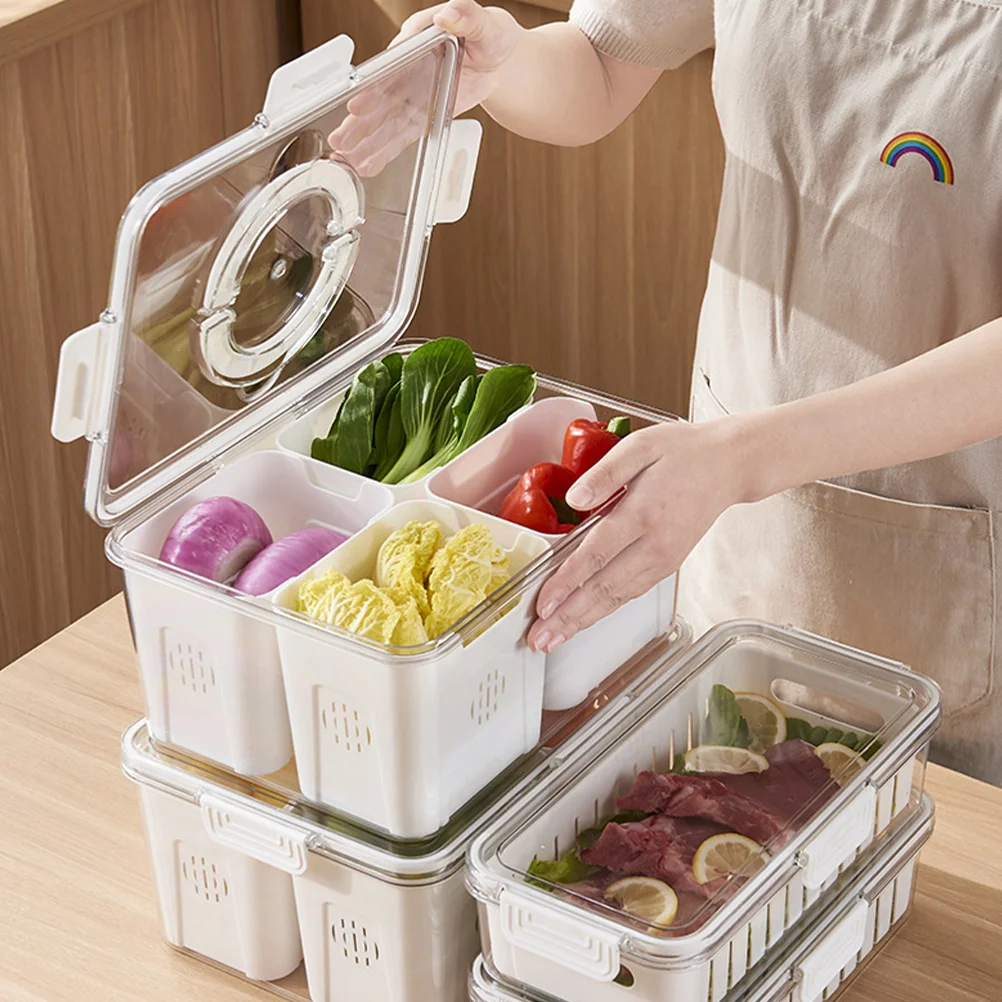 

Fridge Food Storage Container Refrigerator Kitchen Organizer Compartment Storage Box