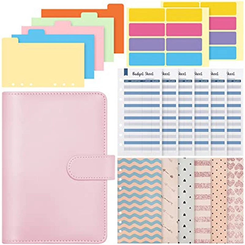 

A6 PVC Notebook Binder, Budget Planner Organizer Suitable For Use As A Cash Envelope Wallet In School And Family