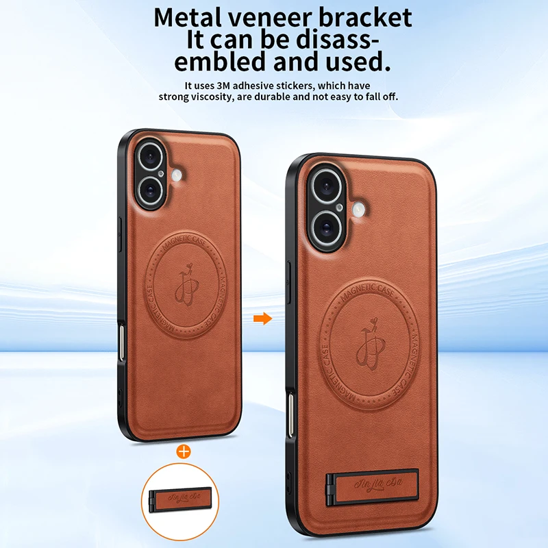 Фото Кожаный чехол-подставка для Xiaomi Mi 17 Pro Max 17 Pro с магнитным держателем, защитная пленка для камеры Mag-safe Charge, мягкий чехол Fundas №5