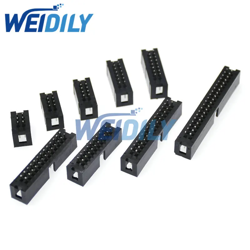 5 шт. DIP 6/10/20/26/34/40 PIN 2 54 мм Штекерный разъем прямое гнездо idc box PCB двухрядный 10P/20P/40P DC3
