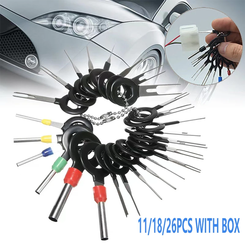 

11/18/26Pcs Car Terminal Removal Repair Tools Electrical Wiring Crimp Pin Extractor for Car Electrical Wire Crimp Puller Plug