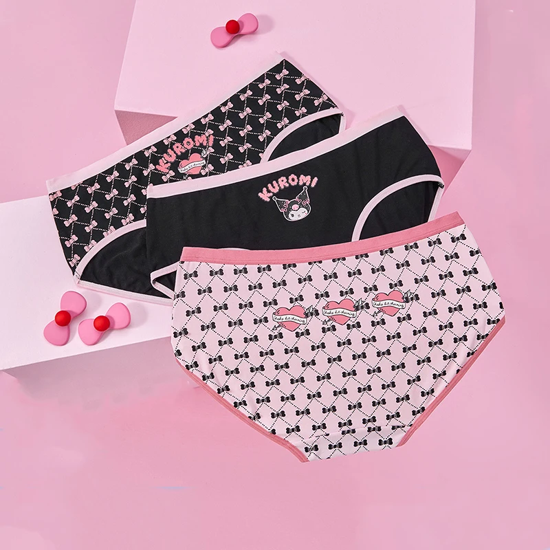 

Sanrios Kuromi Melody Cinnamoroll Women's Underwear Antibacterial Mid Waist Japanese Traceless Cute Girls' New Triangle Shorts