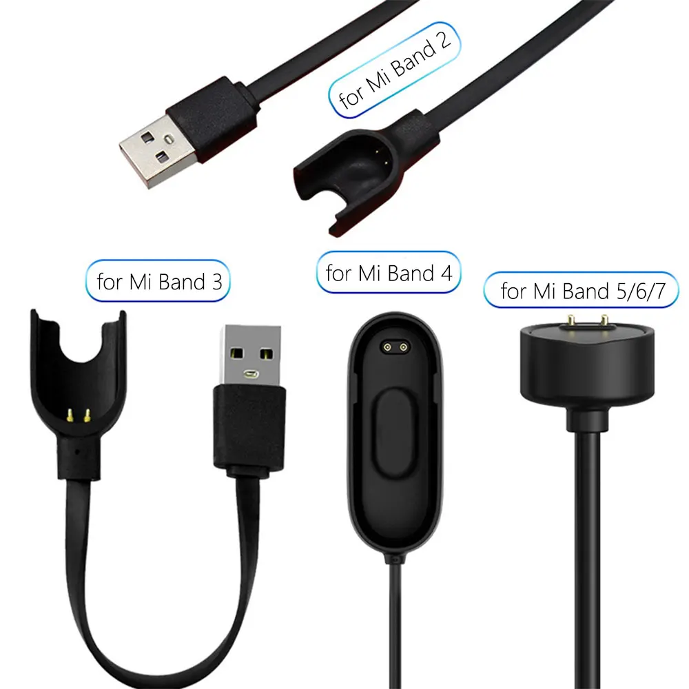 Magnetic Cord Charger for Xiaomi Mi Smart Band 2 3 4 5 6 Replacement USB Line Portable USB Charging Charger Cable Black