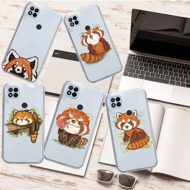 

red panda cute cartoon art Phone Case Transparent for Xiaomi redmi note x f poco 10 11 9 7 8 3 i t s E pro