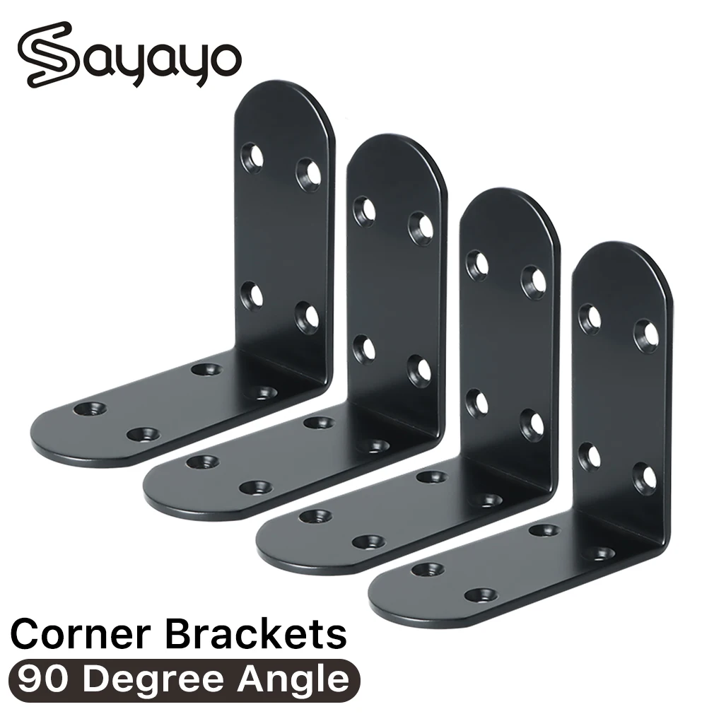 

Stainless Steel 90 Degree Angle Bracket Corner Brackets Joint Bracket Fastener Furniture Door Cabinet Screens Wall with Screws