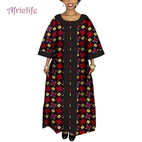 bazin casual a line long dress plus size african dresses women fashion design traditional dashiki print lady clothing wy4095