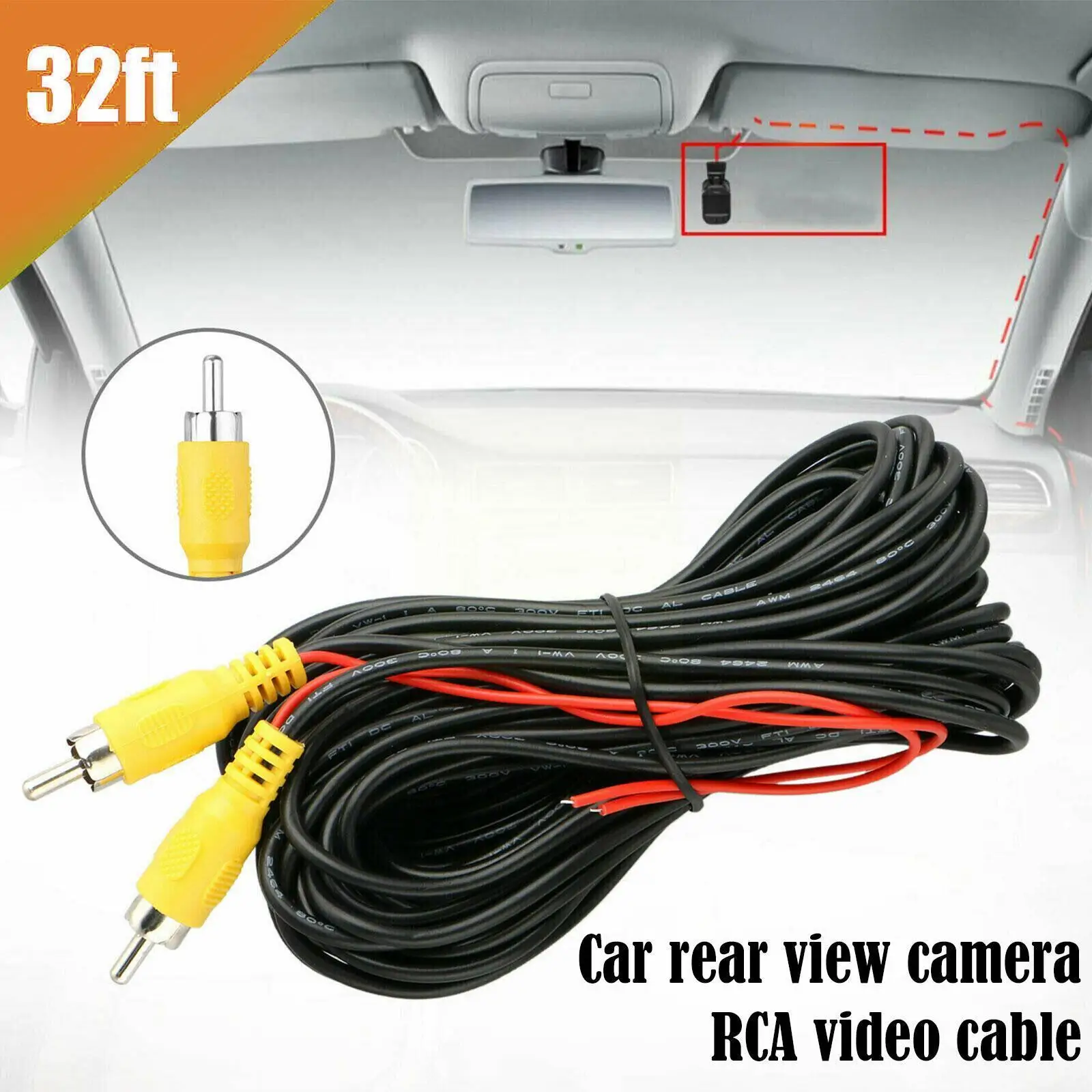 

6 M/10 M Universal Rca Video Cable Cazbc13 Car Reverse Male Cable View Parking To Camera Rear Video Male Rca V0p9